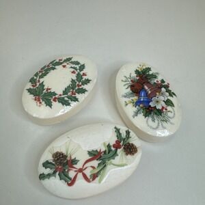 Vintage 3 Lasting Impressions Picture Art Bar Soap - Floral Designs